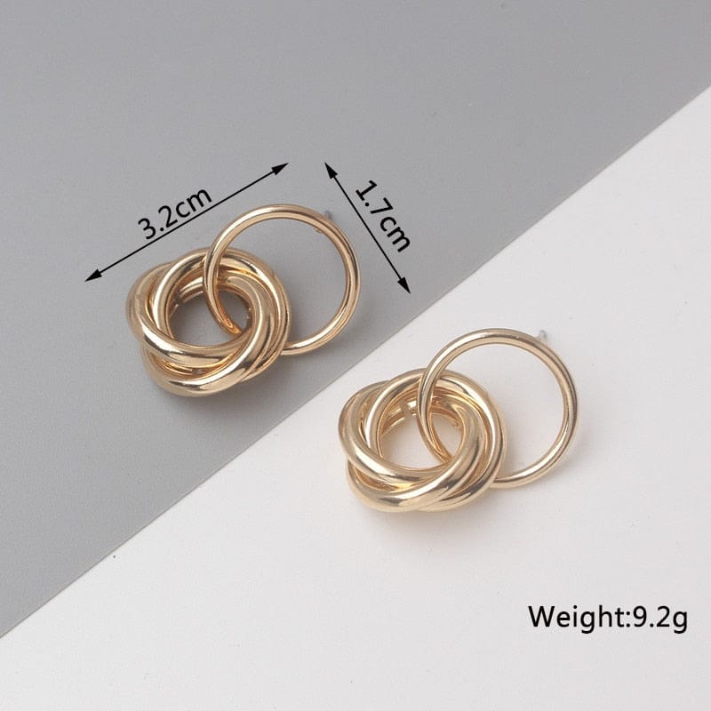 Gold Color Metal Drop Earrings Irregular Hollow Heart Earrings Twisted Geometric Earrings for Women