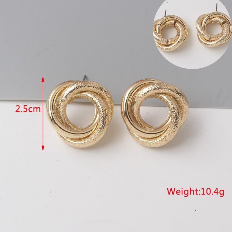 Gold Color Metal Drop Earrings Irregular Hollow Heart Earrings Twisted Geometric Earrings for Women