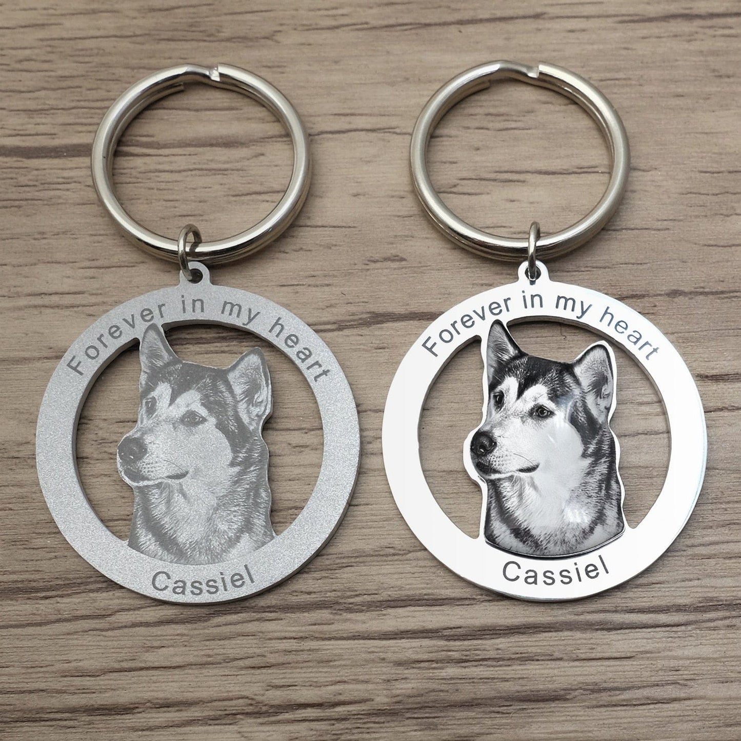 Custom Photo Engraved Memorial Key Chain Your Dog Pet Portrait Customize Gift