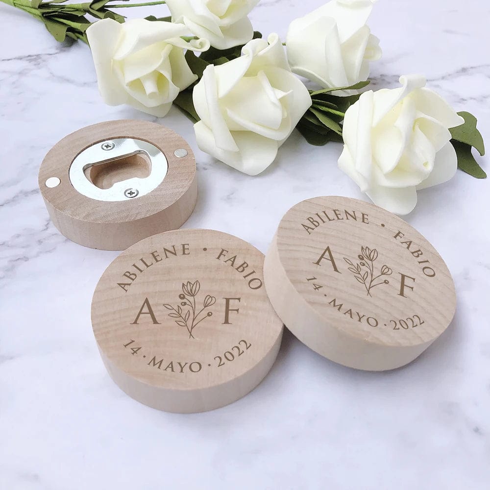 Custom Engraved Wooden Fridge Magnet Bottle Opener