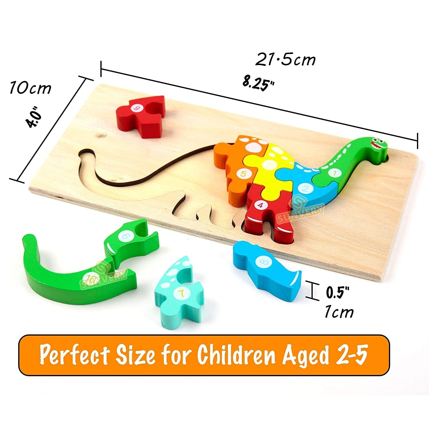 Wooden Toddler Puzzles for Kids Learning Toys for Toddlers 2 3 4 5 Years Old Top 3D Puzzle Educational Dinosaur Toy