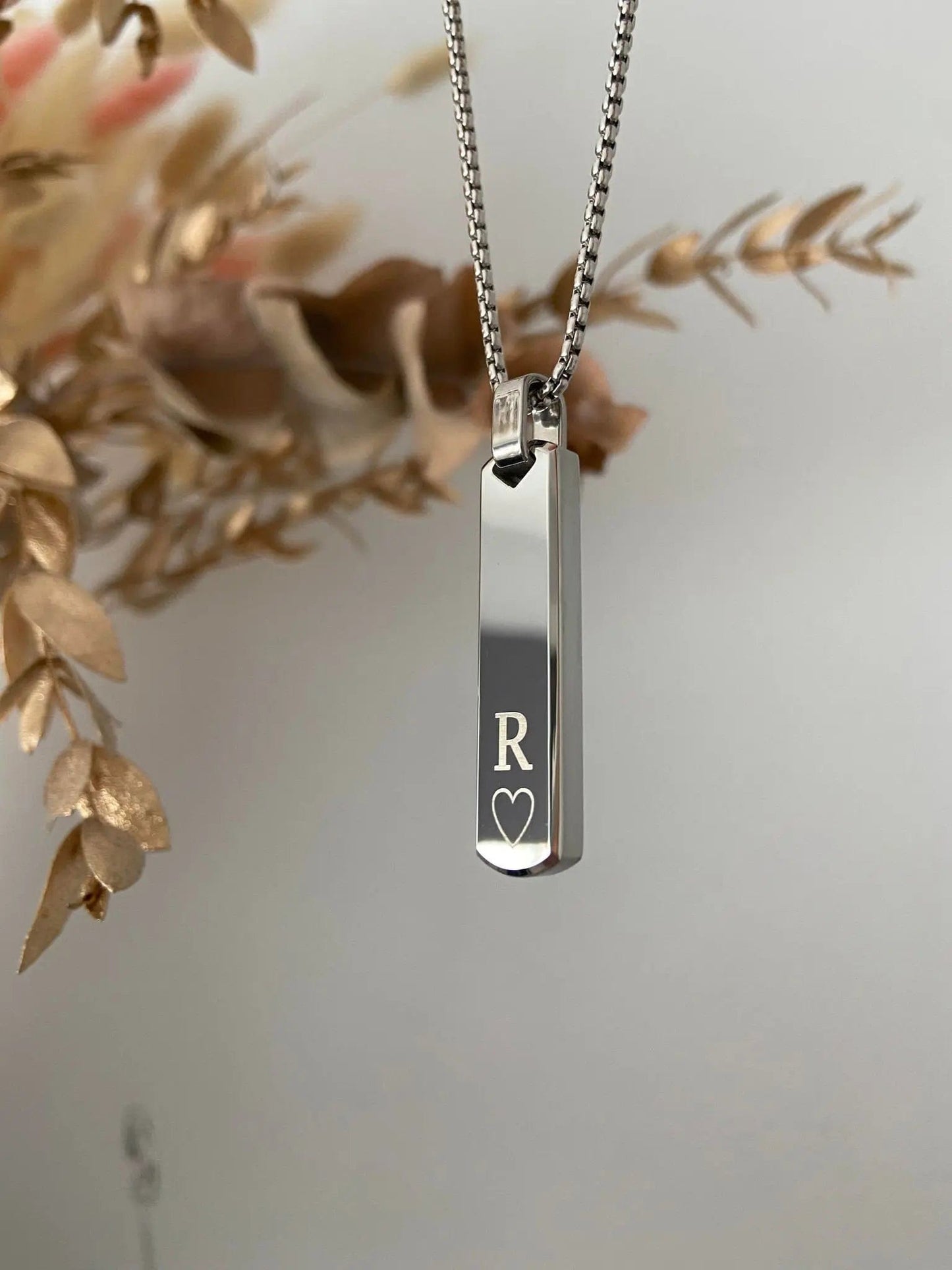 Custom Text Men Engraved Necklace