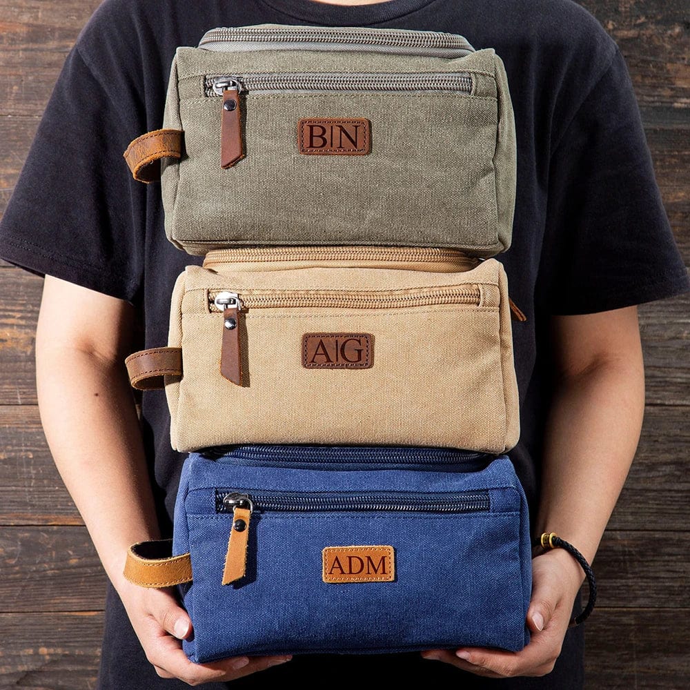 Personalized Custom Men's Multi-Function Toiletry Bag Large Capacity Portable Canvas Bag Wedding Party Best Man Gift