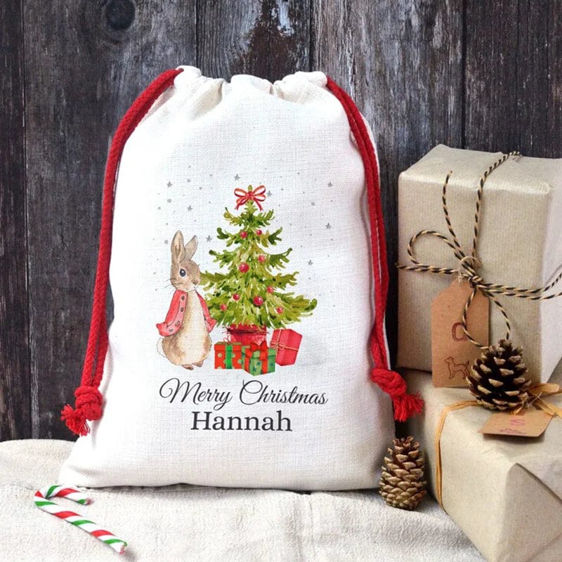 Personalised Custom stocking santa sack kid boy girl merry Christmas Eve box baby 1st first Xmas gift toy bag Children present