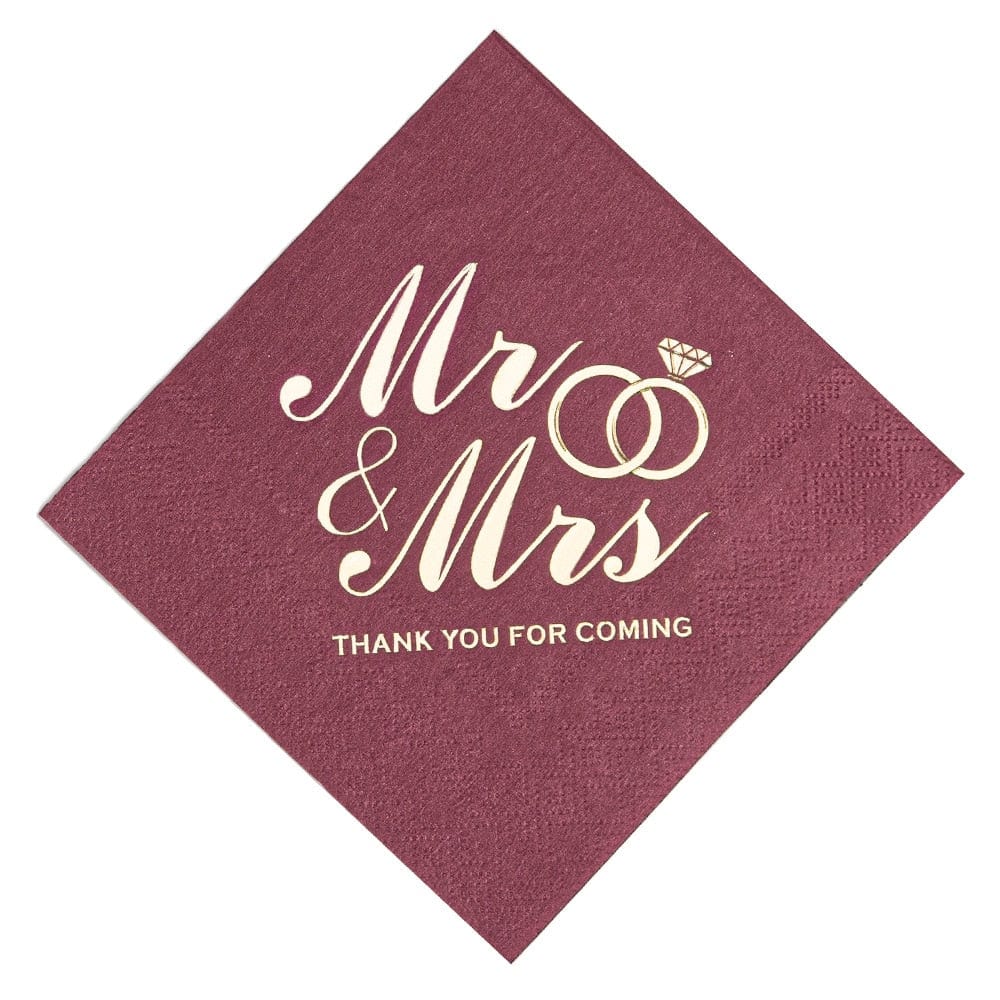 Custom Mr&Mrs Wedding Paper Napkins