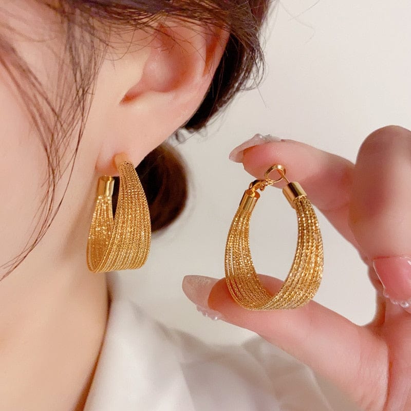 Geometric Big Earrings for Women Simple Personality Fashion Earrings Wedding Jewelry Birthday Gifts