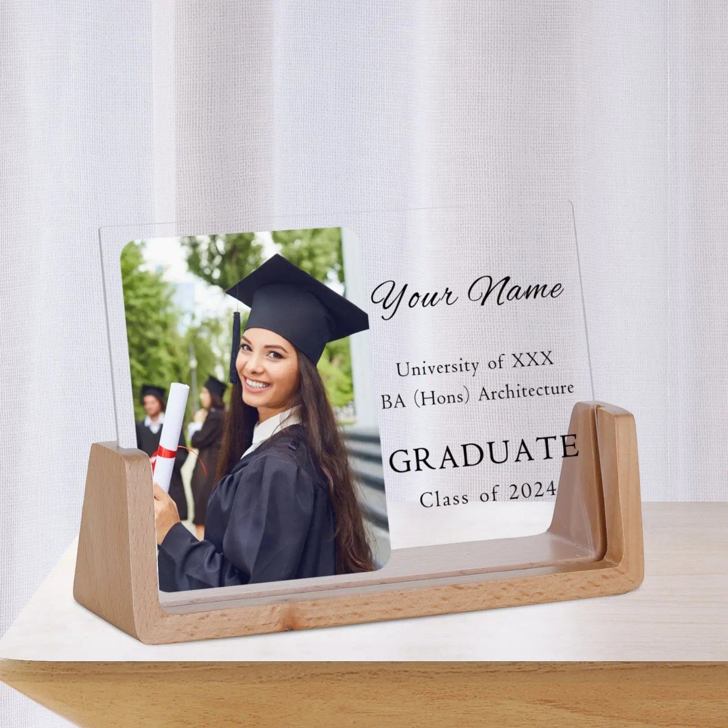 Custom Photo Text Acrylic Graduation Plaque