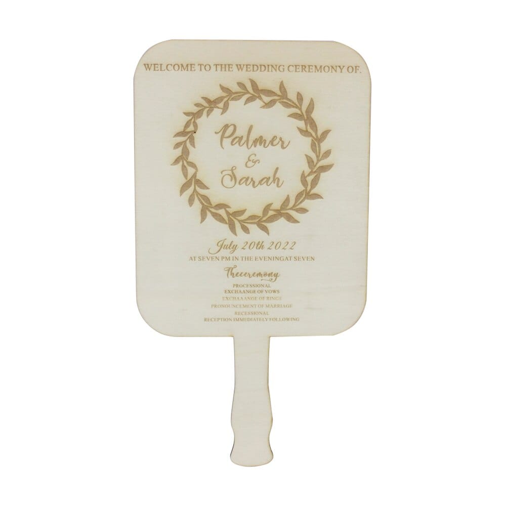 Personalized Engraved Wood Hand Fans Wedding Event Outdoor Wooden Ceremony fan Birthday Fans Party Gift