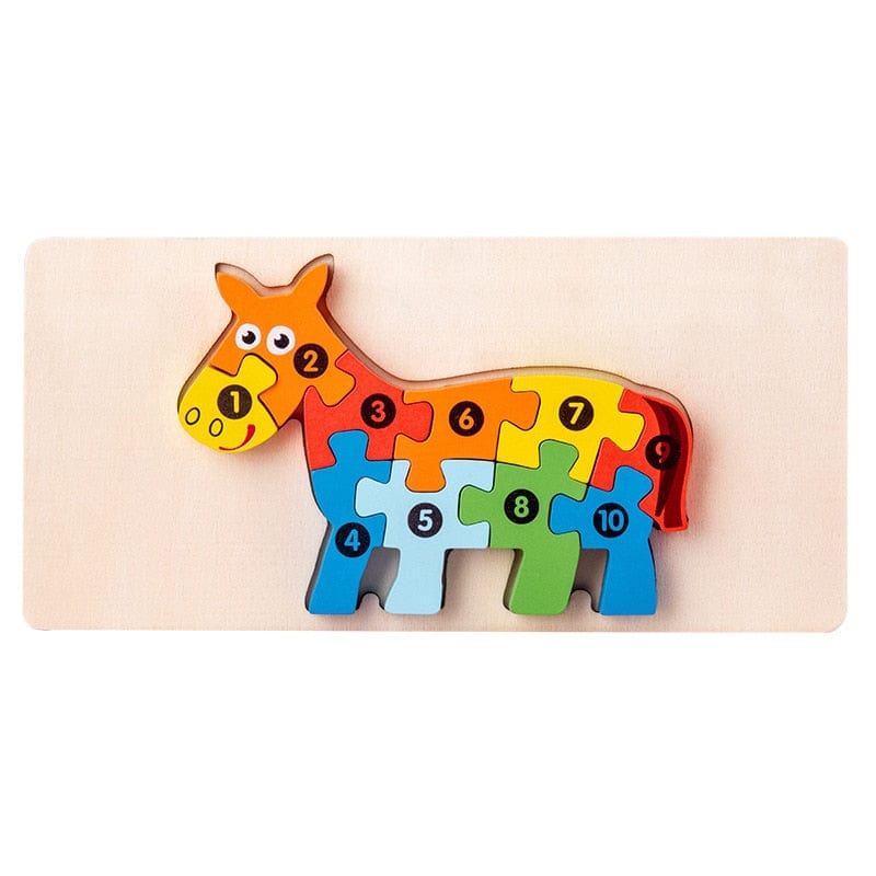 Wooden Toddler Puzzles for Kids Learning Toys for Toddlers 2 3 4 5 Years Old Top 3D Puzzle Educational Dinosaur Toy