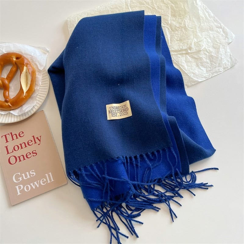 Fashion Solid Warm Scarf New Design Pashmina Winter Double Side Diffrent Color Shawl Wraps Bufanda with Tassel Blanket