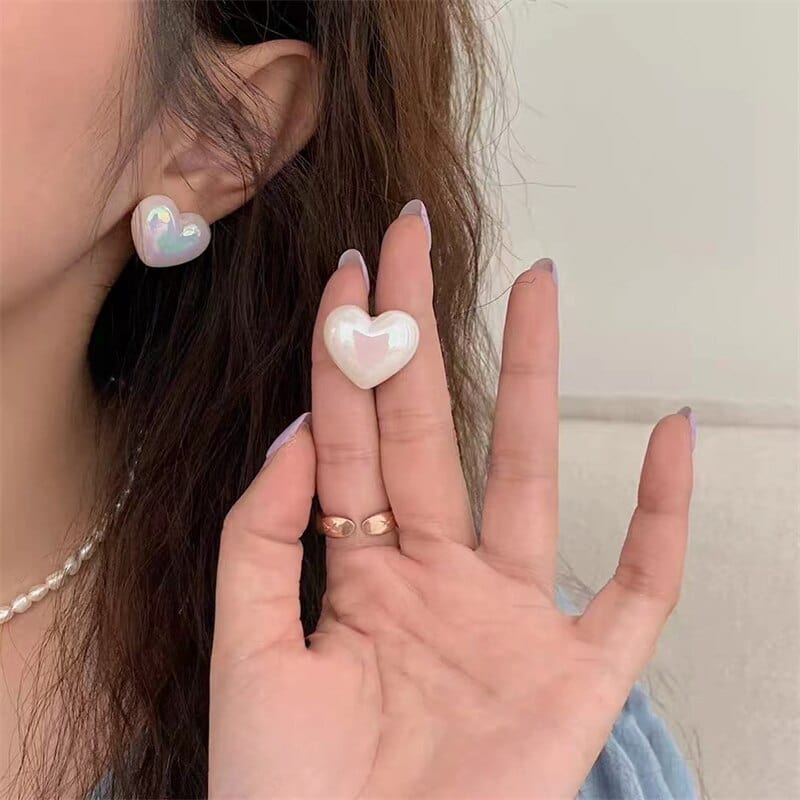 Fashion Rhinestone Transparent Pink Heart Earrings for Women Advanced Design Luxury Zircon Earrings Wedding Party Jewelry Gift