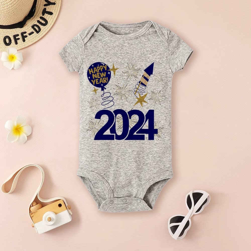 Baby Bodysuit Hello 2024 Infant Romper New Year Baby Gift Toddler Short Sleeve Jumpsuit Boys Girls Clothes Newbron Shower Present