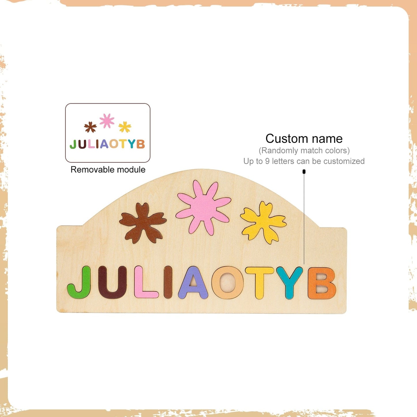 Personalized Wooden Name Puzzle Gifts For Kids Custom Name Baby Shower for Newborn Toddler Toys First Birthday Christmas