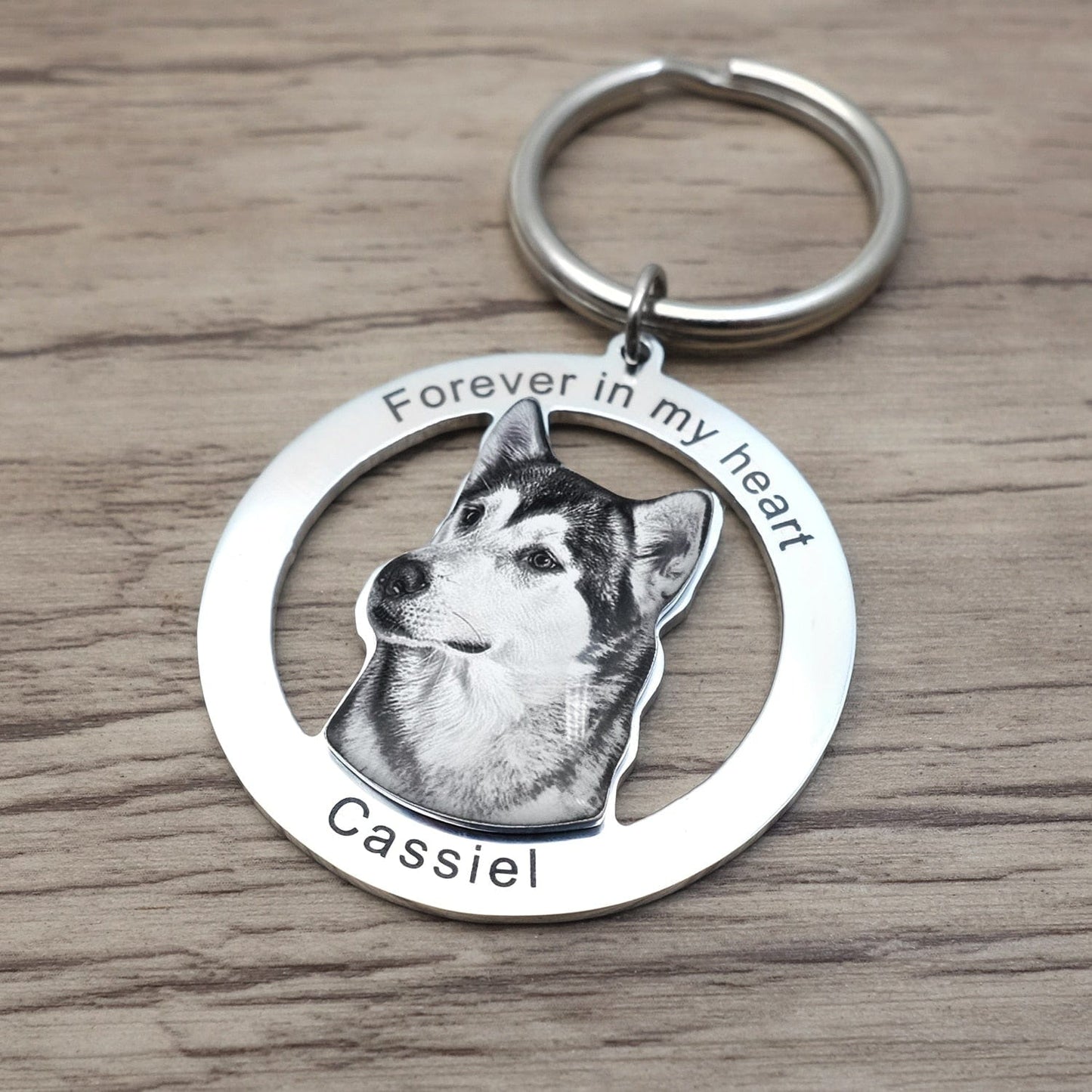 Custom Photo Engraved Memorial Key Chain Your Dog Pet Portrait Customize Gift