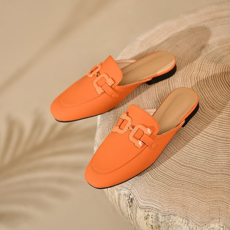 Women Flat Shoes Leather Summer Candy Color Walk Shoes Slip-on Lazy Loafers Causal Moccasin Comfortable Mules Driving Shoes