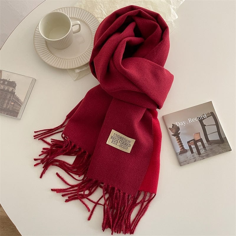 Fashion Solid Warm Scarf New Design Pashmina Winter Double Side Diffrent Color Shawl Wraps Bufanda with Tassel Blanket