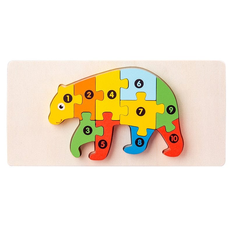 Wooden Toddler Puzzles for Kids Learning Toys for Toddlers 2 3 4 5 Years Old Top 3D Puzzle Educational Dinosaur Toy