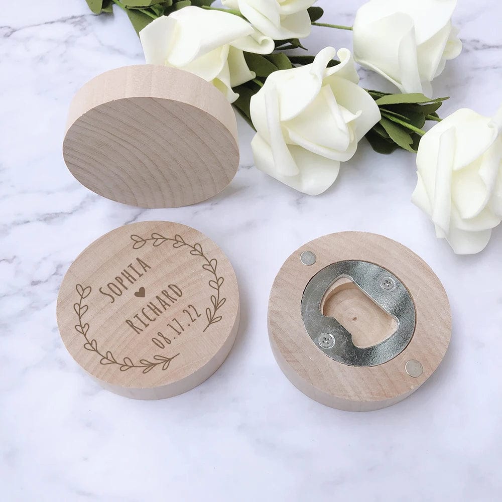 Custom Engraved Wooden Fridge Magnet Bottle Opener