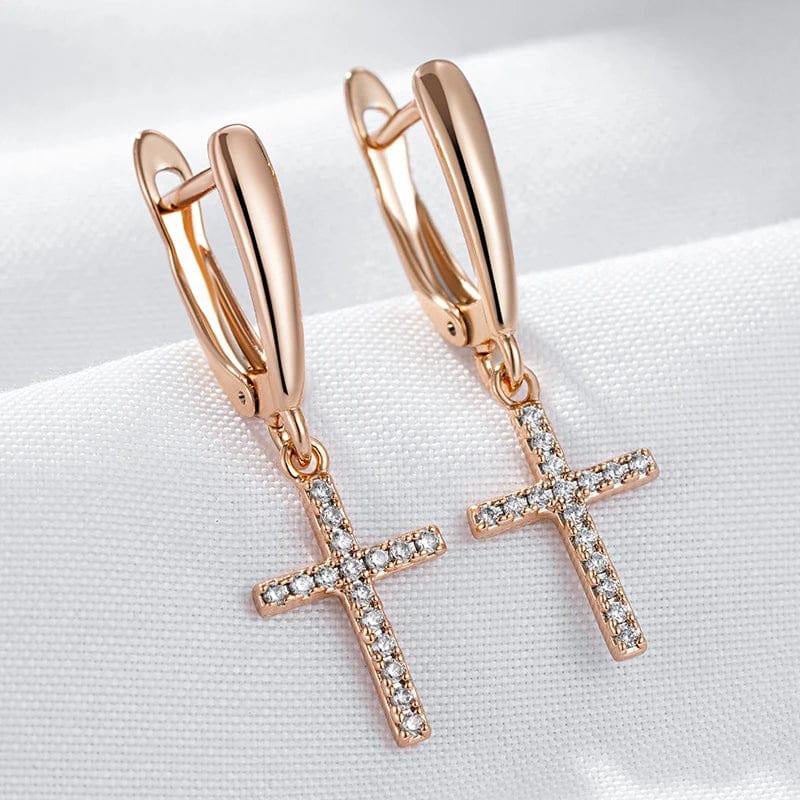 Faith Cross Drop Earring