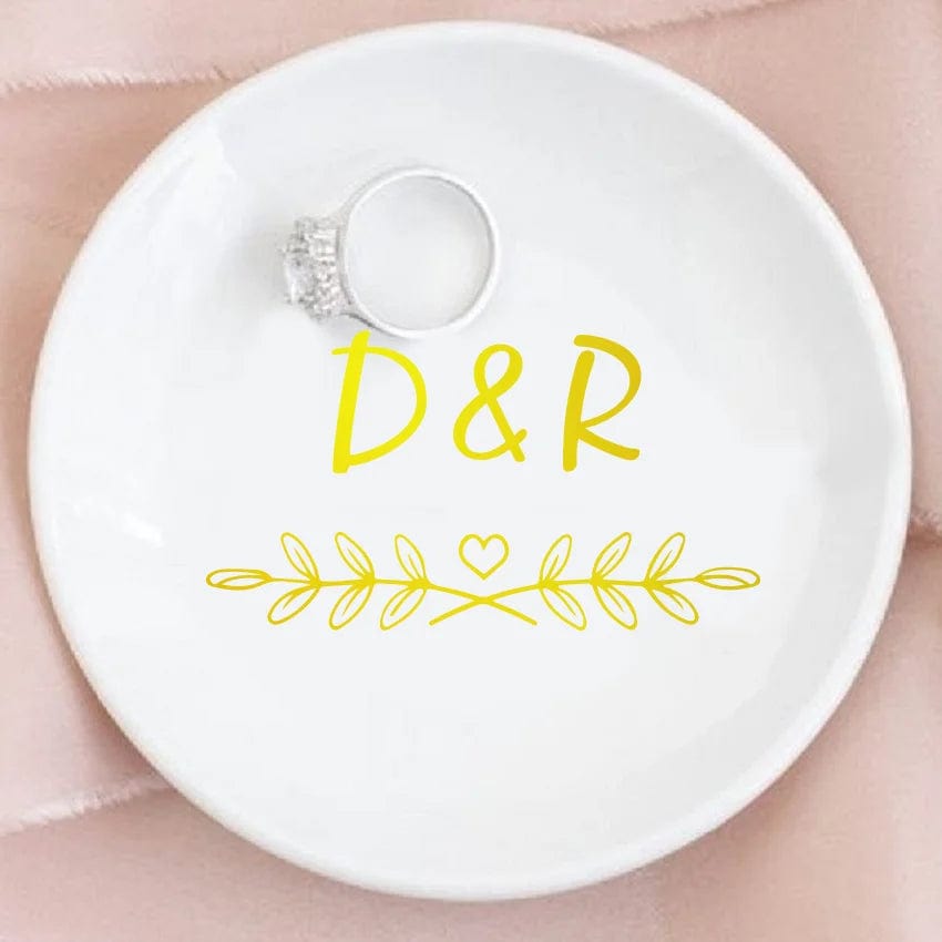 Personalized Ring Dish Wedding Ring Holder Engagement Gift Birthday Custom Wedding Ring Dish Bridal Show Bachelorette Favor