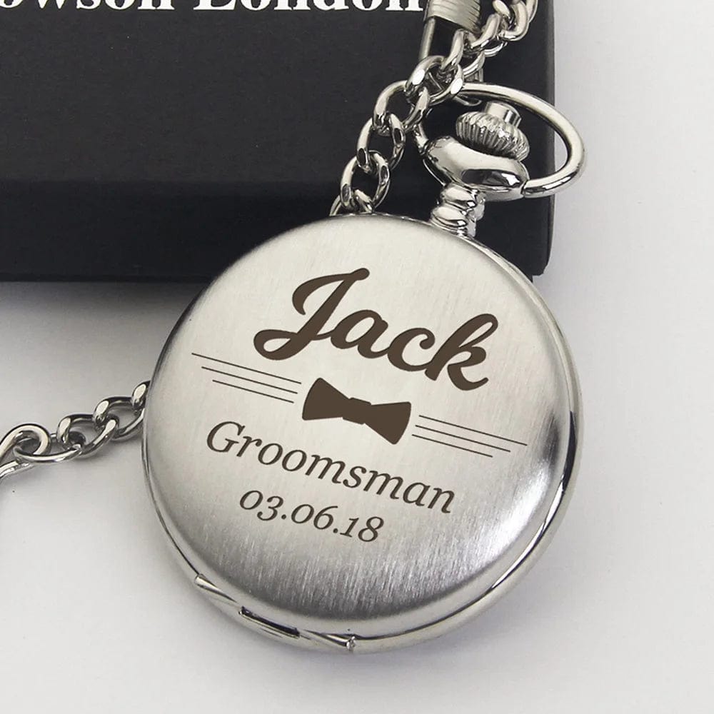 Custom Text Engraved Pocket Watch