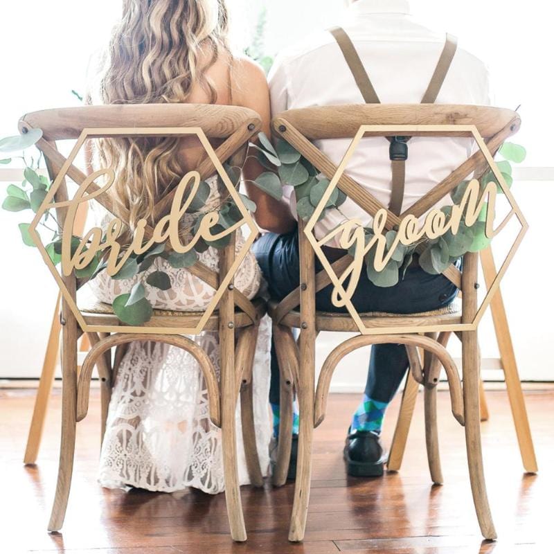 Wood Chair Banner Chairs Sign DIY Wedding Decoration for Engagement Wedding Party Supplies Bride GroomMr Mrs Better Together