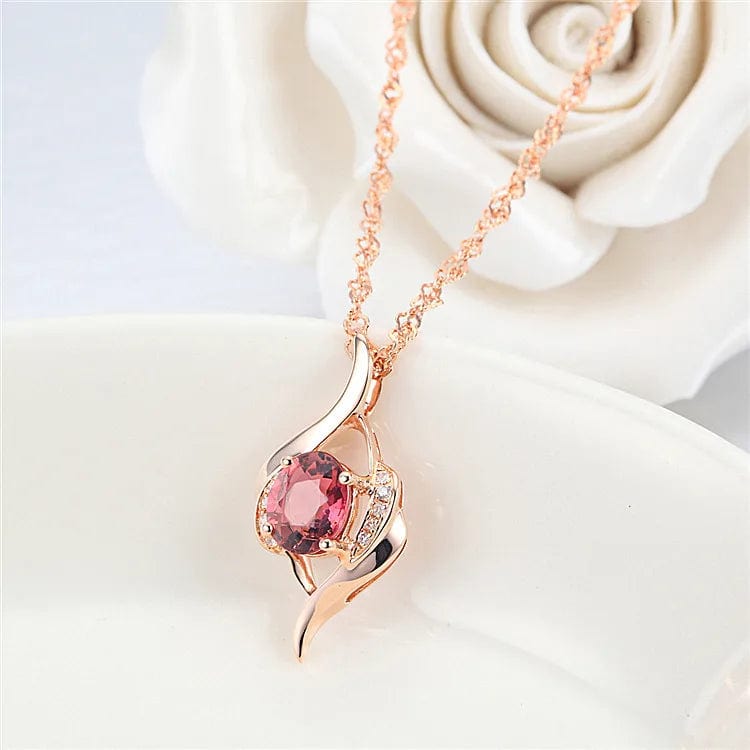 Luxury Red Zircon Pendant Necklace With Apple Gift Box Fashion Jewelry For Women Girlfriend 2023 New Romantic Christmas Gifts