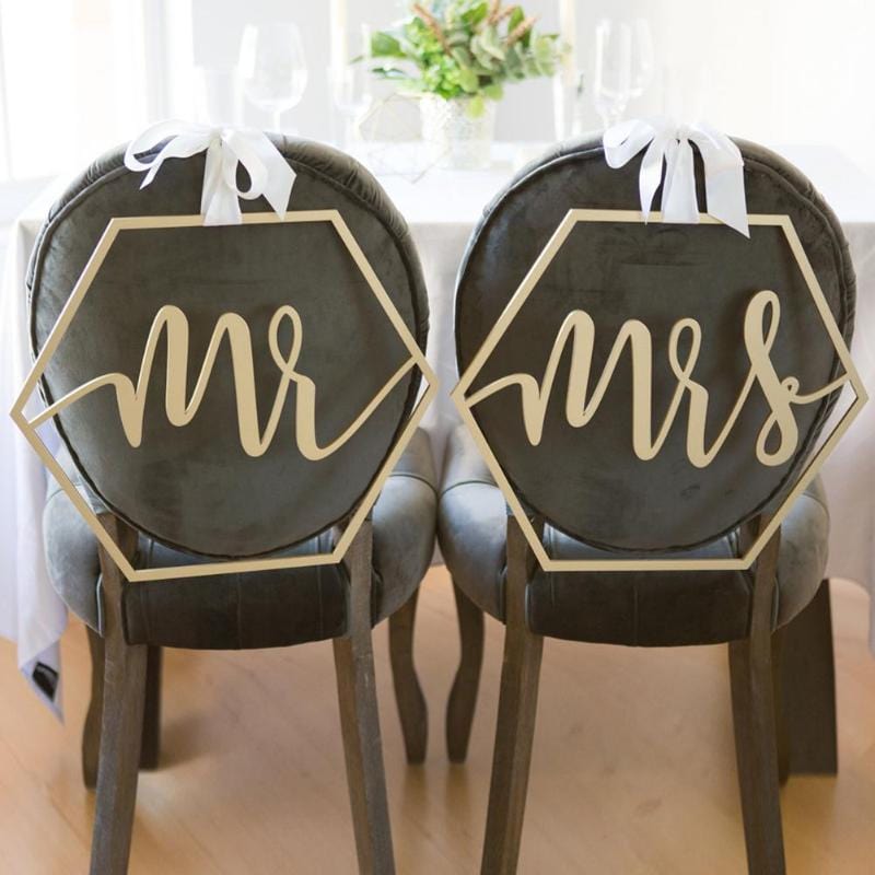 Wood Chair Banner Chairs Sign DIY Wedding Decoration for Engagement Wedding Party Supplies Bride GroomMr Mrs Better Together