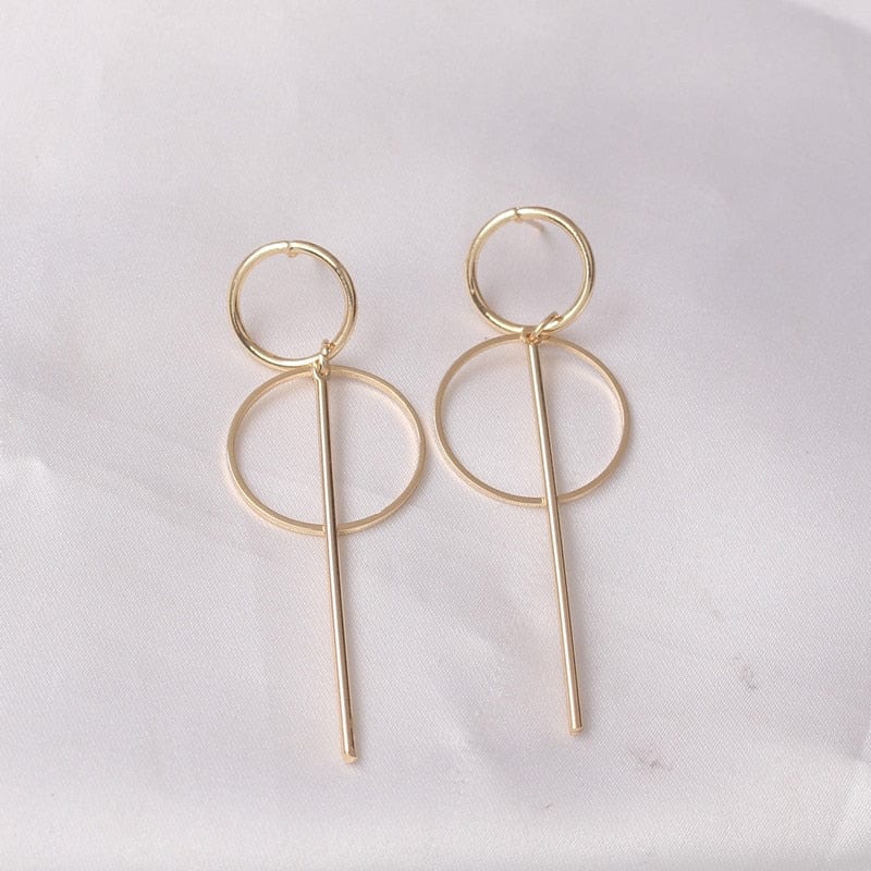 Gold Color Metal Drop Earrings Irregular Hollow Heart Earrings Twisted Geometric Earrings for Women