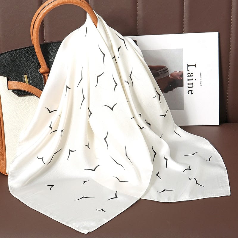 2023 Silk Shawl Print Headscarf Hair Wrap Neckerchief Female Satin Square Scarf For Women Headband Foulard