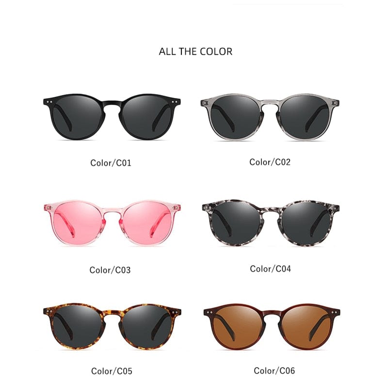 Unisex Ultralight Polarized Sunglasses Men Women Driving Round Pink Shades Vintage UV400 Sun Glasses