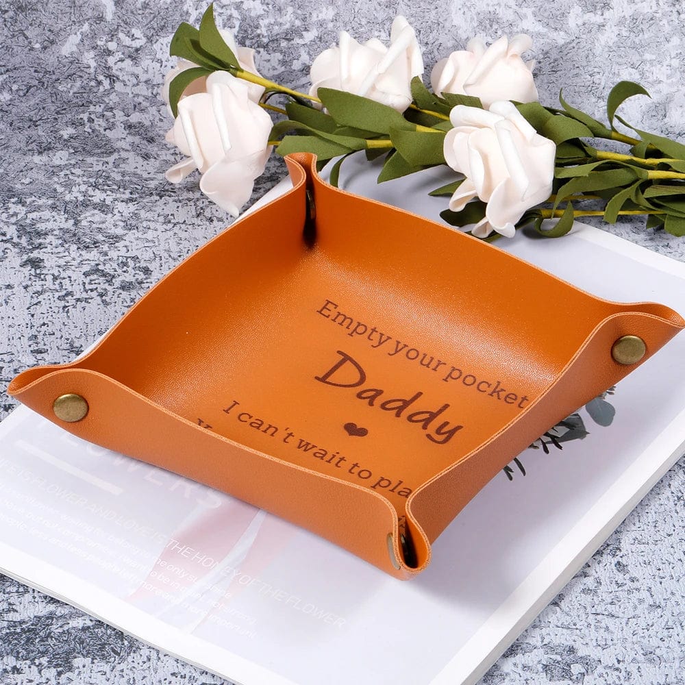 Father's Day Key Leather Storage Empty Tray Gift