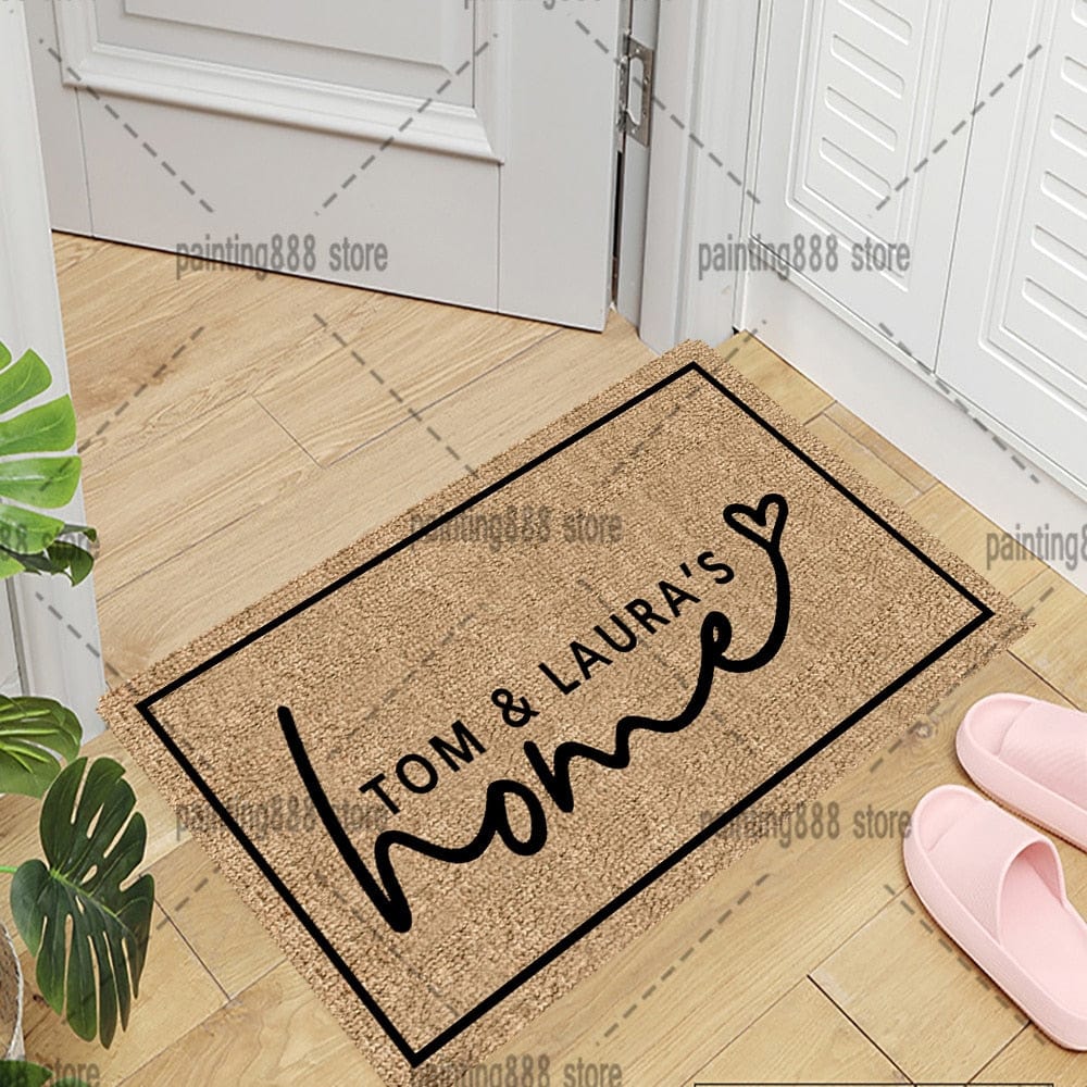 Personalized Front Door Mat Custom Doormat Home Decoration Carpet Entrance Personalised Doormat With Name Rug Housewarming Gift