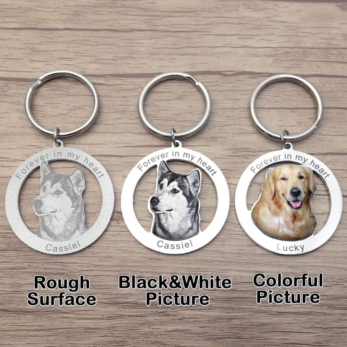 Custom Photo Engraved Memorial Key Chain Your Dog Pet Portrait Customize Gift