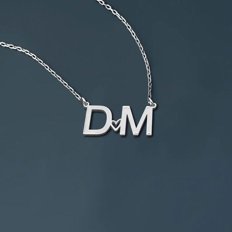 Custom Gold Color Double Initials Necklaces For Women Girl Gifts Personalized Letters Pendant Necklace Stainless Steel Jewelry