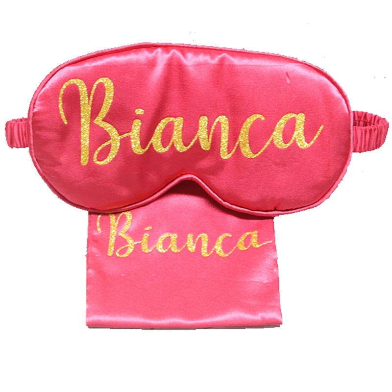 Personalized Silk 3 Piece Blindfold Satin Eye Mask for Sleeping Customized Sleep Mask Bachelorette Party Gifts Silk Eye Mask Cover