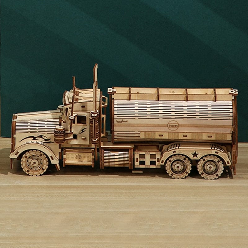 Wooden Puzzles Toys Army Jeep Model Montessori Toys Steam Train Model Building Kits for Kids Gift Home Decor