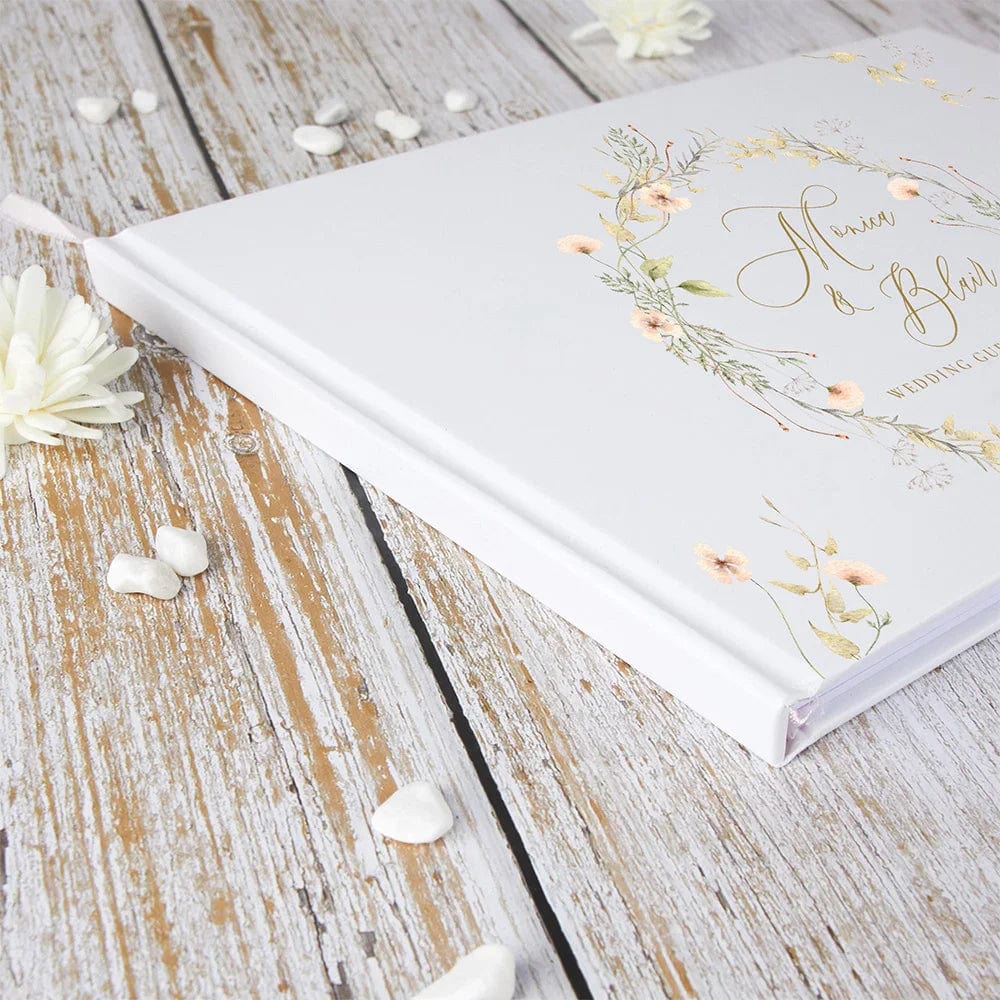 Personalized Flowers Wedding Guestbook