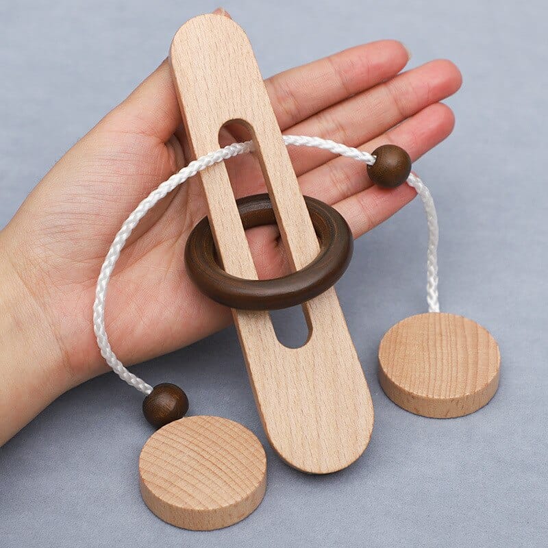 Intelligent Unlock Toy Kong Ming Lock Brain Teaser IQ Puzzles Wooden Toys Montessori Children Adult Decompression Thinking Games