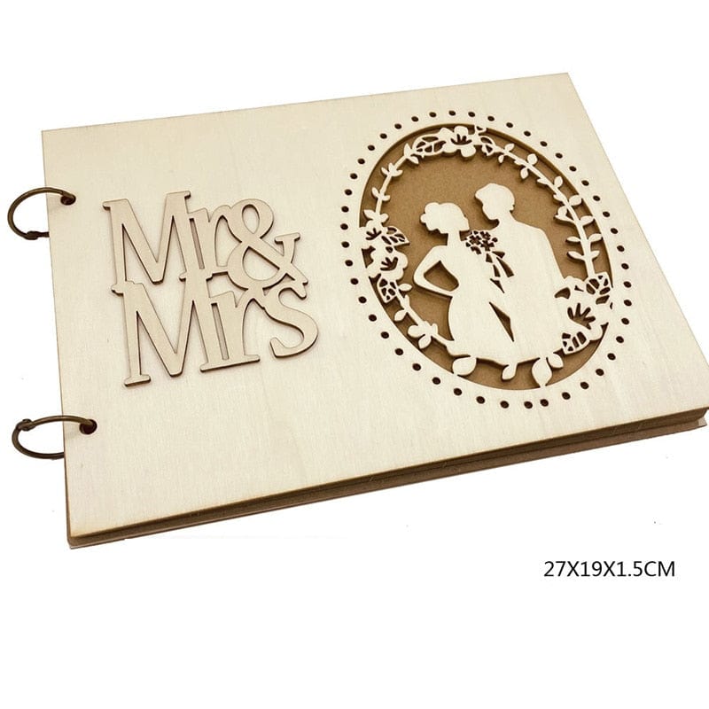 Personalized Wedding Guest Book 4pcs Set Rustic Sweet Heart Drop box