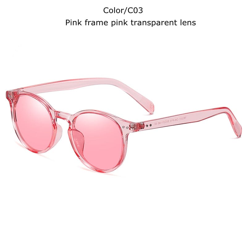 Unisex Ultralight Polarized Sunglasses Men Women Driving Round Pink Shades Vintage UV400 Sun Glasses