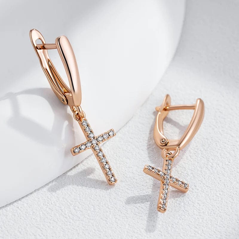 Faith Cross Drop Earring