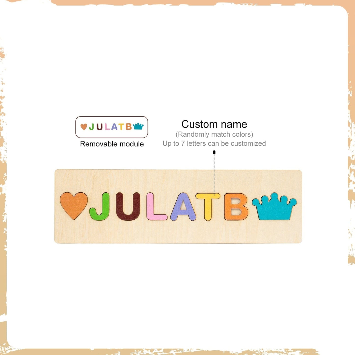 Personalized Wooden Name Puzzle Gifts For Kids Custom Name Baby Shower for Newborn Toddler Toys First Birthday Christmas