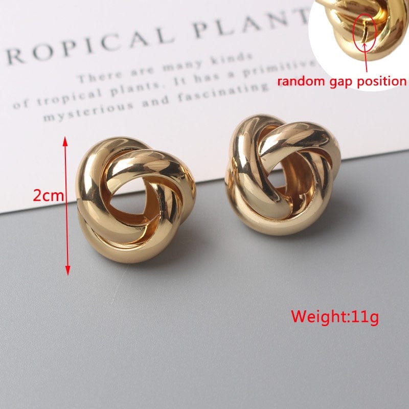 Gold Color Metal Drop Earrings Irregular Hollow Heart Earrings Twisted Geometric Earrings for Women