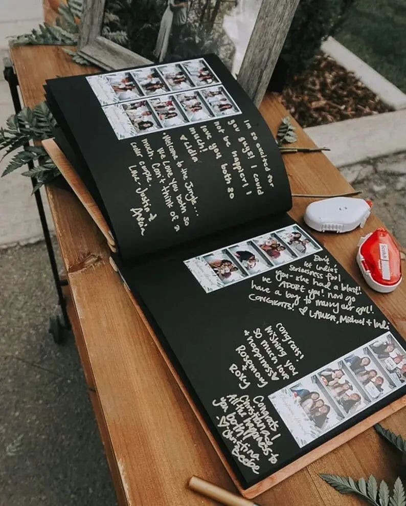 Personalized Laser Engraved Wooden Wedding Guest Book