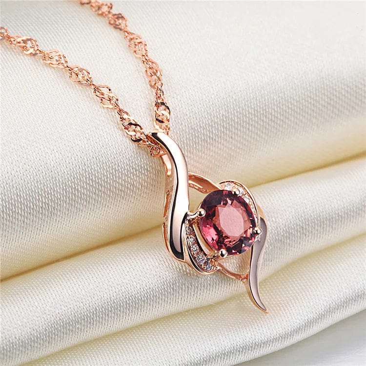 Luxury Red Zircon Pendant Necklace With Apple Gift Box Fashion Jewelry For Women Girlfriend 2023 New Romantic Christmas Gifts