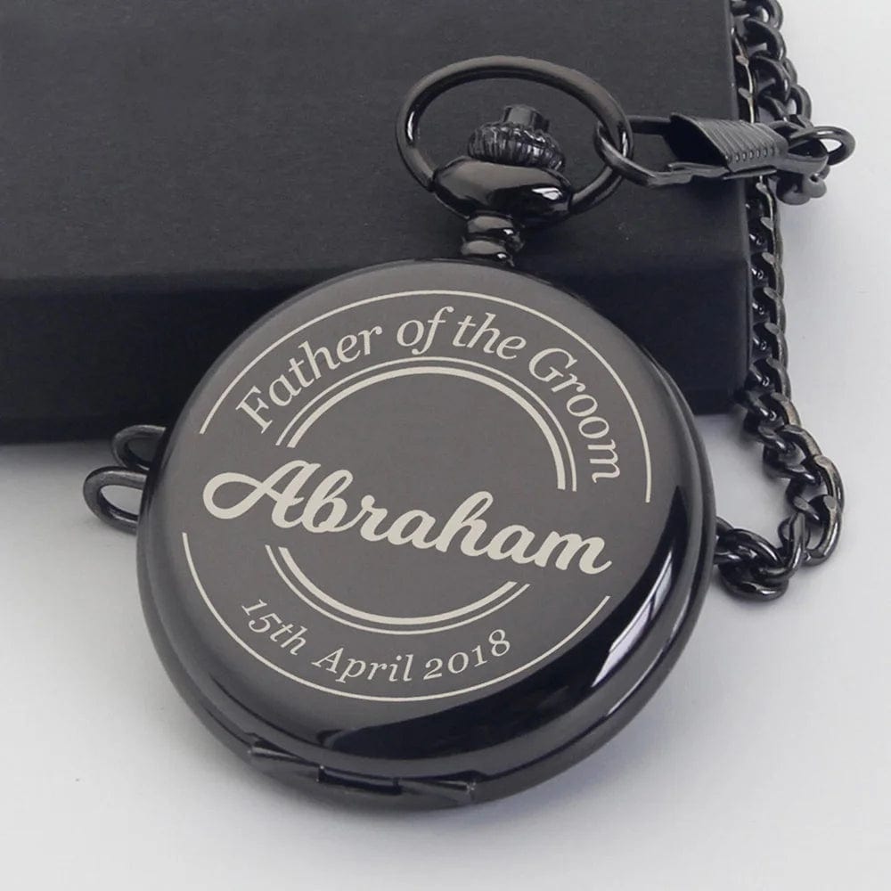 Custom Text Engraved Pocket Watch