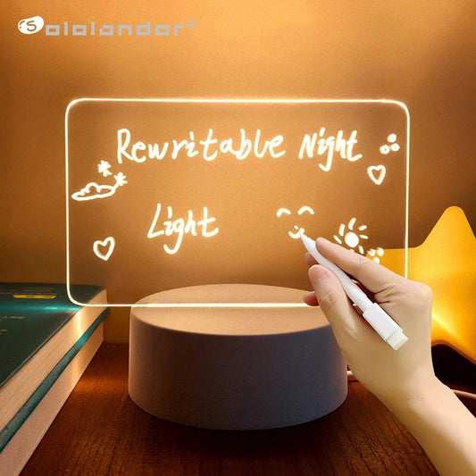 Note Board with Pen Creative Led Night Light Night Lamp