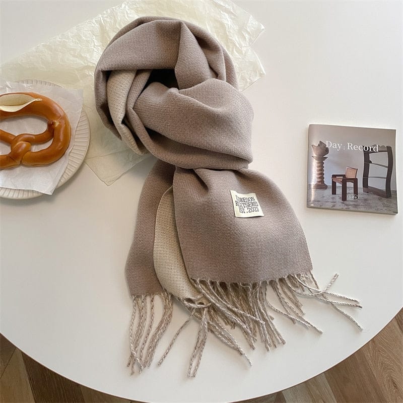 Fashion Solid Warm Scarf New Design Pashmina Winter Double Side Diffrent Color Shawl Wraps Bufanda with Tassel Blanket