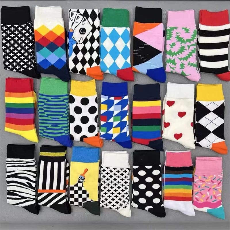 Happy Feet Socks Funny Colorful Socks Fun Bright Crazy Socks Unisex Size 36-40